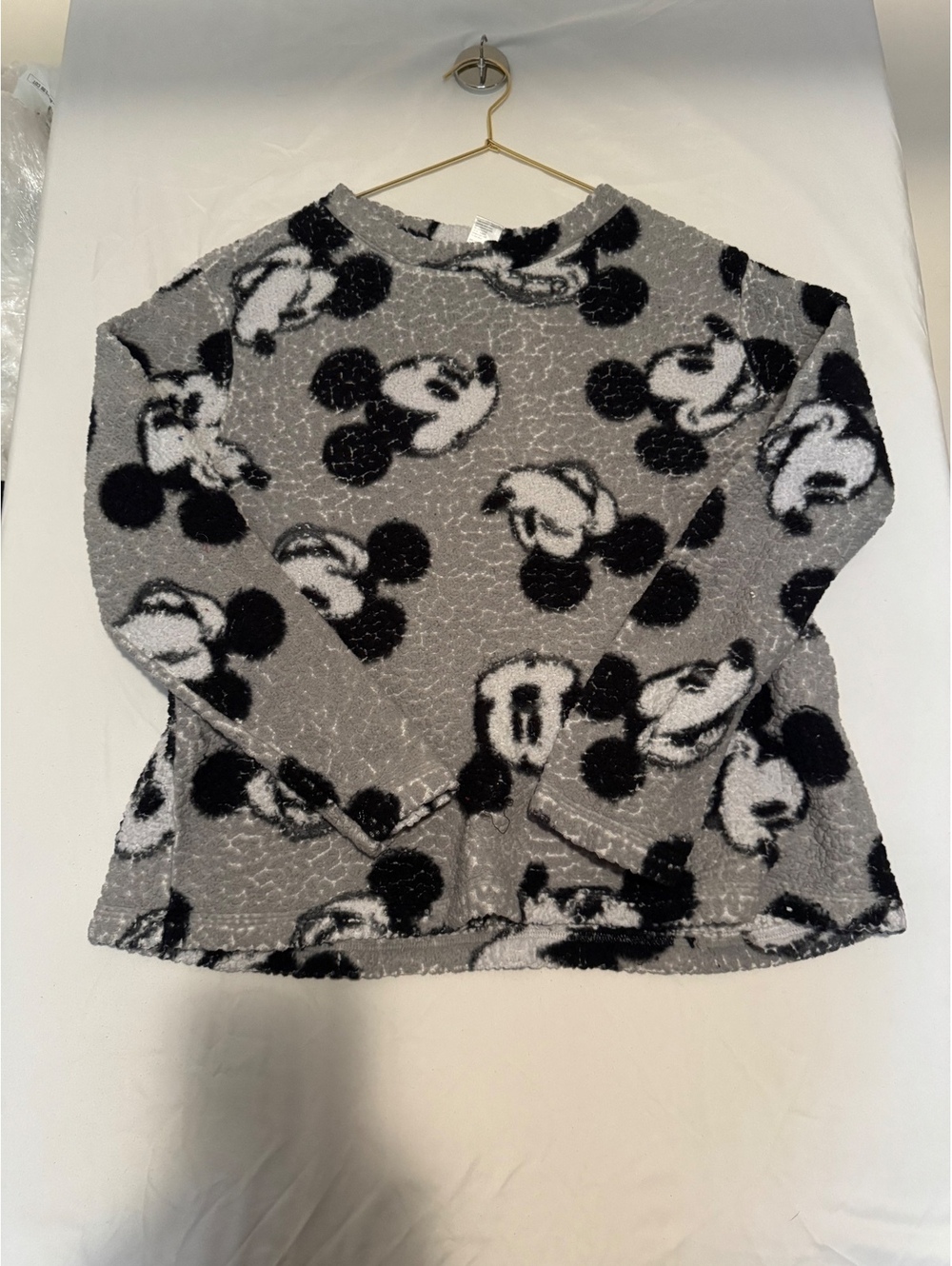 Official Disney Mickey Mouse Fuzzy Fleece Pajama Top XL